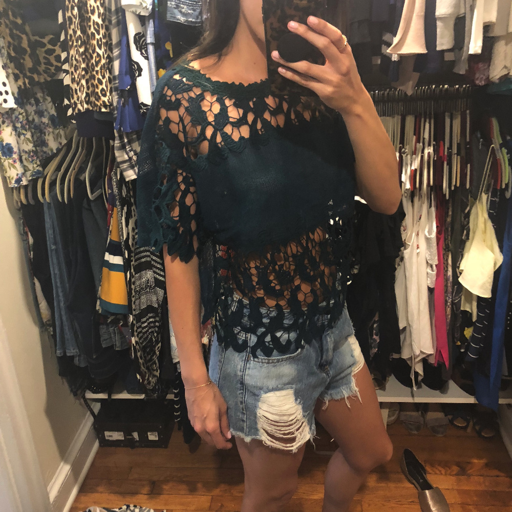 Zara Green Crochet Top